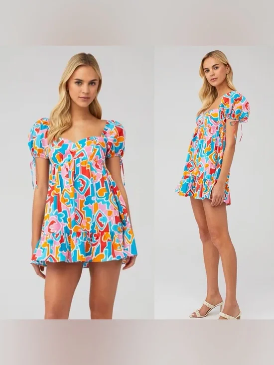 Amanda Uprichard Sicily Dress in Miami Print - Picture 1 of 4